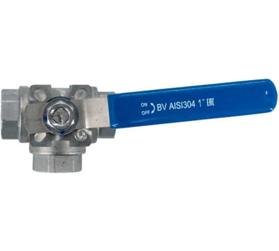Кран шаровый трехходовой NEWKEY (L-тип) нержавеющий, AISI304 DN25 (1"), (CF8), PN64 NK-BTl25/4