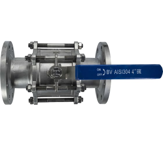 Кран шаровый фланцевый трехсоставной нержавеющий NEWKEY (3PC), AISI304 DN 100 (4"), (CF8), PN16 NK-BF100/4