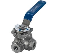 Кран шаровый трехходовой NEWKEY (L-тип) нержавеющий, AISI304 DN 8 (1/4"), (CF8), PN40 NK-BTl8/4