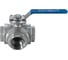 Кран шаровый трехходовой NEWKEY (L-тип) нержавеющий, AISI304 DN50 (2"), (CF8), PN40 NK-BTl50/4 4