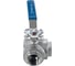Кран шаровый трехходовой NEWKEY (L-тип) нержавеющий, AISI304 DN40 (1_1/2"), (CF8), PN40 NK-BTl40/4 1