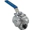 Кран шаровый трехходовой NEWKEY (L-тип) нержавеющий, AISI304 DN40 (1_1/2"), (CF8), PN40 NK-BTl40/4 3