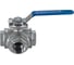 Кран шаровый трехходовой NEWKEY (L-тип) нержавеющий, AISI304 DN40 (1_1/2"), (CF8), PN40 NK-BTl40/4 4
