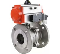 Шаровой кран DN.ru КШФП Ду200 Ру16, пневмопривод SA-270, пневмораспределитель 24В D160-02030