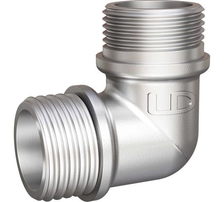 Угол 90 гр LD PRIDE DN20 (3/4") НР/НР латунь никель с биркой LD.67.537.20