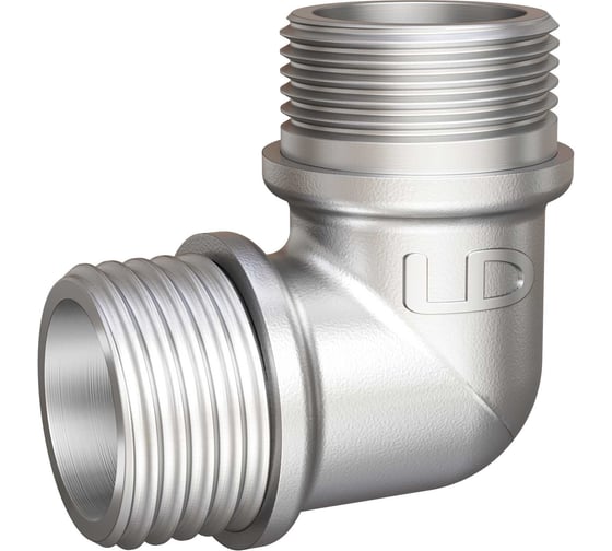 Угол LD Pride 90 г, DN20 (3/4) НР/НР латунь никель с биркой LD.67.537.20 1