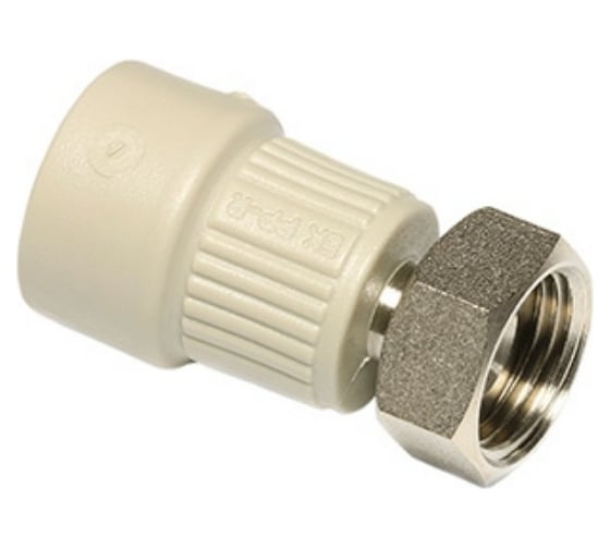 Переход Wavin EKOPLASTIK с металлической вставкой и перекидной гайкой 25x3/4" SZM02525XX 1