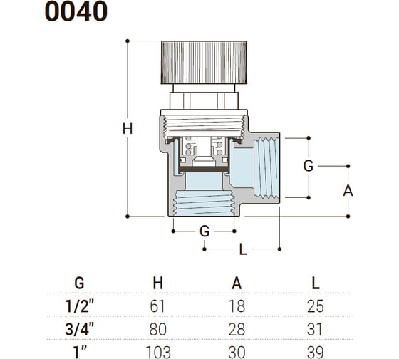 Предохранительный клапан SR Rubinetterie 1", 3 BAR 0040-2500GD00