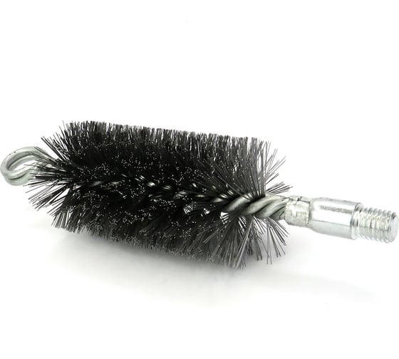 Щетка ерш трубный EuroBrush Д53 двойная спираль с кольцом, ворс сталь 0,30, посадка М12 резьба (14-353) кордщетка ершик, очистка технологических отверстий, котлов, чистка теплообменников прочистка дымоходов, труб EB-TD53ST 1