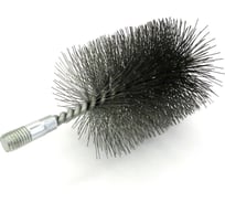 Щетка ерш трубный EuroBrush Д80, ворс сталь 0,50, посадка М12 резьба (14-580) кордщетка ершик, очистка технологических отверстий, котлов, чистка теплообменников прочистка дымоходов, труб EB-T80ST