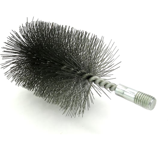 Щетка ерш трубный EuroBrush Д80, ворс сталь 0,50, посадка М12 резьба (14-580) кордщетка ершик, очистка технологических отверстий, котлов, чистка теплообменников прочистка дымоходов, труб EB-T80ST