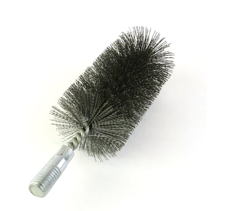 Щетка ерш трубный EuroBrush Д53, ворс гофр сталь 0,30, посадка М12 резьба (14-553) кордщетка ершик, очистка технологических отверстий, котлов, чистка теплообменников прочистка дымоходов, труб EB-T53ST