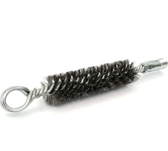 Щетка ерш трубный EuroBrush Д25 с кольцом, ворс сталь 0,25, посадка М12 резьба (14-325) кордщетка ершик, очистка технологических отверстий, котлов, чистка теплообменников прочистка дымоходов, труб EB-TD25ST