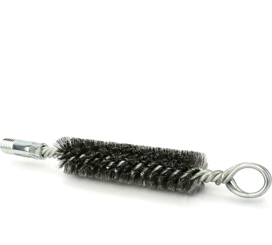 Щетка ерш трубный EuroBrush Д25 с кольцом, ворс сталь 0,25, посадка М12 резьба (14-325) кордщетка ершик, очистка технологических отверстий, котлов, чистка теплообменников прочистка дымоходов, труб EB-TD25ST