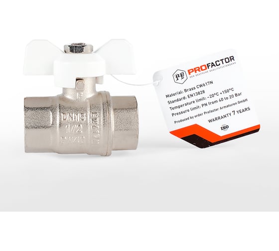 Шаровой кран PROFACTOR PF STANDARD в/в бабочка 1/2 дюйма PF FBV 300