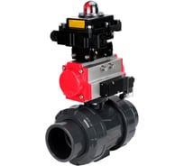 Кран шаровой НПВХ-НПВХ-E-FP-GRM-ISO Дн100 Ру10, пневмопривод, пневмораспред., БКВ DN.ru D160-66631