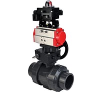 Кран шаровой НПВХ-НПВХ-E-FP-GRM-ISO Дн100 Ру10, пневмопривод, ручной дублёр, БКВ DN.ru D160-67261