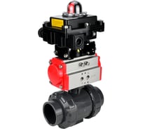 Кран шаровой НПВХ-НПВХ-E-FP-GRM-ISO Дн25 Ру10, пневмопривод, БКВ DN.ru D160-67075