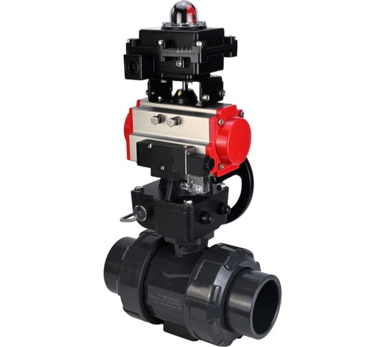 Кран DN.ru НПВХ-НПВХ-E-FP-GRM-ISO Дн40 Ру10, пневмопривод, пневмораспр., дублёр, БКВ D160-67131 1