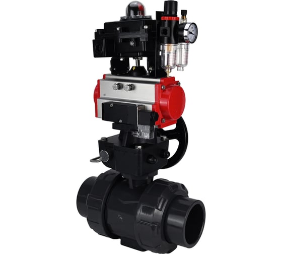 Кран DN.ru НПВХ-НПВХ-E-FP-GRM-ISO Дн65 Ру10, пневмопривод, пневмораспр., дублёр, БКВ, БПВ D160-67754 1