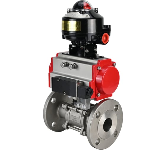 Кран DN.ru КШФПТ-ISO.316.180 Ду100 Ру16 3-составной WDVF, пневмопривод, пневмораспр., БКВ D160-68562 1