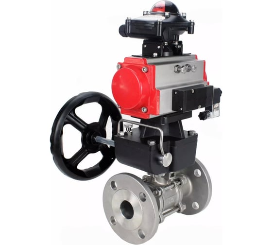 Кран DN.ru КШФПТ-ISO.316.180 Ду100 Ру16 WDVF, пневмопривод, пневмораспр., БКВ, БПВ D160-68710 1