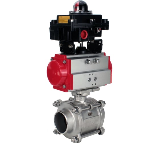 Кран шаровой 316-316-PTFE-FP-W-ISO-H WDVF Ду20 Ру63 3-составной, пневмопривод, БКВ DN.ru D160-69202 1