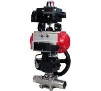 Кран шаровой 316-316-PTFE-W-ISO-H Ду150 Ру16 пневмопривод DA-140, пневмораспределитель 220VAC, редуктор HDM-4, БКВ LSB-410 DN.ru D160-55111