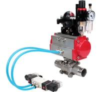 Кран шаровой 316-316-PTFE-W-ISO-H Ду20 Ру63 пневмопривод DA-065, пневмораспределитель (2EM) 220VAC, БКВ LSB-210, БПВ DN.ru D160-55462