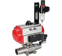 Кран шаровой 316-316-PTFE-W-ISO-H Ду15 Ру63 пневмопривод SA-083, пневмораспределитель 24VDC, БПВ DN.ru D160-55783