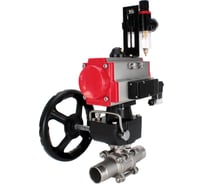 Кран шаровой 316-316-PTFE-W-ISO-H Ду125 Ру16 пневмопривод DA-130, пневмораспределитель 220VAC, редуктор HDM-3, БПВ DN.ru D160-55092