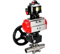 Кран шаровой 316-316-PTFE-W-ISO-H Ду125 Ру16 пневмопривод DA-130, редуктор HDM-3, БКВ LSB-510 DN.ru D160-55620