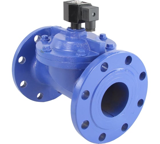 Клапан электромагнитный DN.ru VSF-602E-PU-NC Ду80 Ру10, чугун, EPDM, фланцевый, пилотный, 220В DAR D130-06000 1