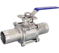 Кран шаровой DN.ru 316-316-PTFE-W-ISO-H Ду40 Ру40 полнопроходной, 3-составной, под приварку, с рукояткой D160-53641