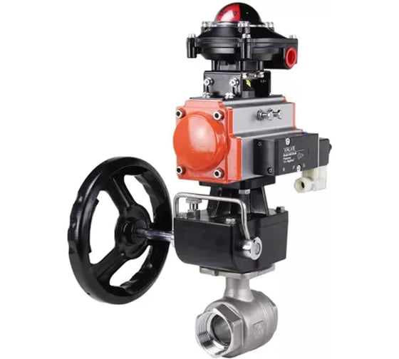 Кран шаровой DN.ru КШМП.316.230-ISO Ду10 Ру63, пневмопривод DA-065, пневмораспределитель (2EM) 220VAC, БКВ LSB-410, дублёр HDM-1 D160-70321 1