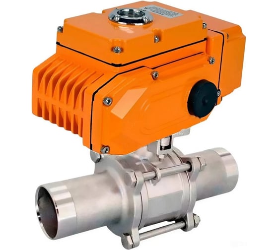 Кран шаровой DN.ru 316-316-PTFE-W-ISO-H Ду80 Ру25 с 1/4-оборотным электроприводом QT-N-030 220В (0-10В) D160-56217 1