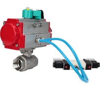 Кран шаровой DN.ru КШМП.316.230-ISO Ду100 Ру40, пневмопривод DA-083, пневмораспределитель (2EM) 220VAC, магнитный переключатель МППП-200 D160-70621