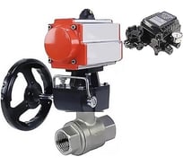 Кран шаровой DN.ru КШМП.316.230-ISO Ду40 Ру63 пневмопривод DA-065, дублёр HDM-1, позиционер EPRP1-NU-Fb-08 D160-70379