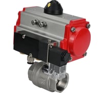 Кран шаровой DN.ru КШМП.316.230-ISO Ду40 Ру63, пневмопривод DA-065, пневмораспределитель 220VAC D160-70092