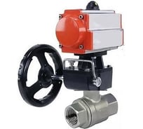 Кран шаровой DN.ru КШМП.316.230-ISO Ду50 Ру63, пневмопривод DA-065, дублёр HDM-1 D160-70370