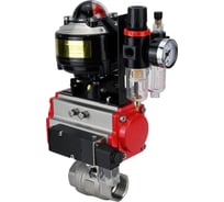 Кран шаровой DN.ru КШМП.316.230-ISO Ду40 Ру63, пневмопривод SA-083, пневмораспределитель 220VAC, БКВ LSB-510, БПВ D160-70445