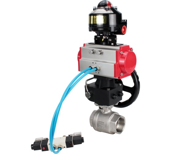 Кран шаровой DN.ru КШМП.316.230-ISO Ду80 Ру40, пневмопривод DA-083, пневмораспределитель (2EM) 220VAC, БКВ LSB-510, дублёр HDM-2 D160-70287 1