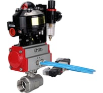 Кран шаровой DN.ru КШМП.316.230-ISO Ду80 Ру40, пневмопривод DA-083, пневмораспределитель (2EM) 220VAC, БКВ LSB-510, БПВ D160-70333