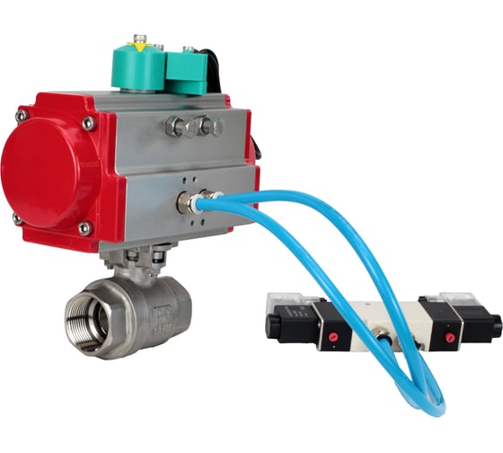 Кран шаровой DN.ru КШМП.316.230-ISO Ду80 Ру40, пневмопривод DA-083, пневмораспределитель (2EM) 220VAC, магнитный переключатель МППП-200 D160-70622 1