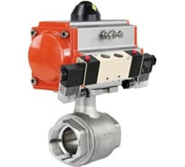 Кран шаровой DN.ru КШМП.316.230-ISO Ду80 Ру40, пневмопривод DA-083, пневмораспределитель (2EM) 220VAC D160-70301