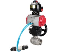 Кран шаровой DN.ru КШМП.316.230-ISO Ду80 Ру40, пневмопривод DA-083, пневмораспределитель (2EM) 220VAC, БКВ LSB-510, дублёр HDM-2 D160-70336