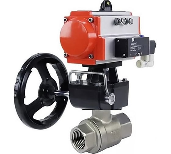 Кран шаровой DN.ru КШМП.316.230-ISO Ду80 Ру40, пневмопривод DA-083, пневмораспределитель 220VAC, дублёр HDM-2 D160-70166 1