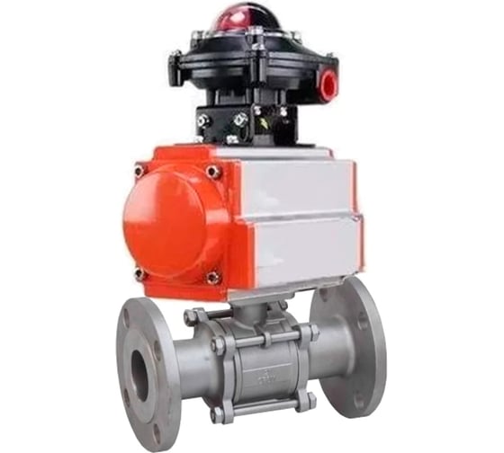 Кран шаровой DN.ru КШФПТ-ISO.316.180 Ду100 Ру16 3-составной WDVF, пневмопривод, БКВ D160-68739 1