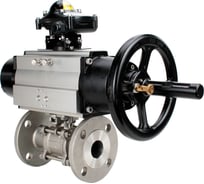 Кран шаровой DN.ru КШФПТ-ISO.316.180 Ду100 Ру16 3-составной WDVF, пневмопривод, БКВ D160-68719