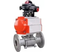 Кран шаровой DN.ru КШФПТ-ISO.304.180 Ду100 Ру16 3-составной WDVF, пневмопривод, БКВ D160-68702